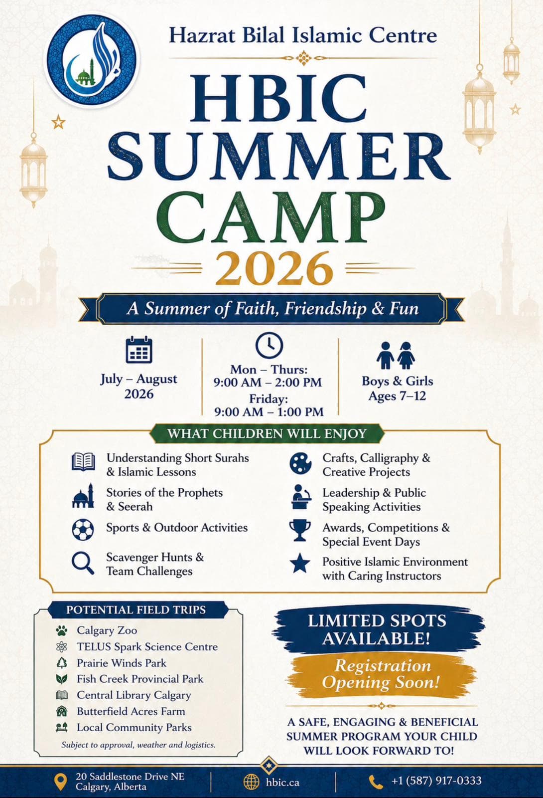 HBIC Summer Camp 2026 flyer